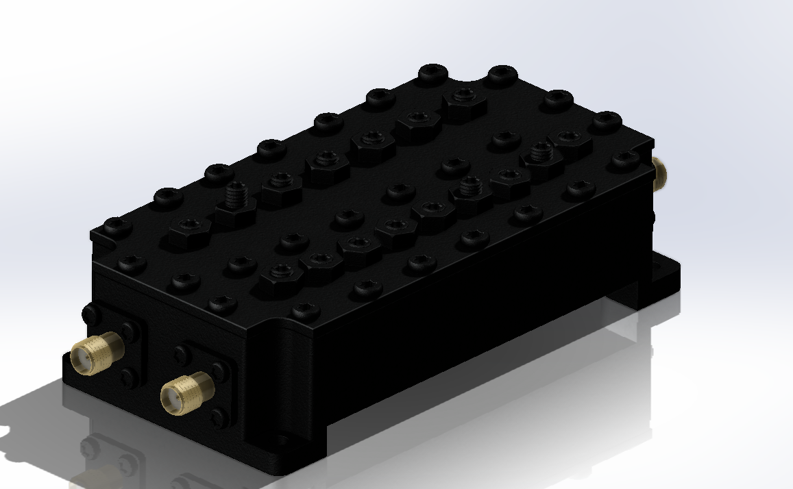 SolidWorks render of cavity diplexer